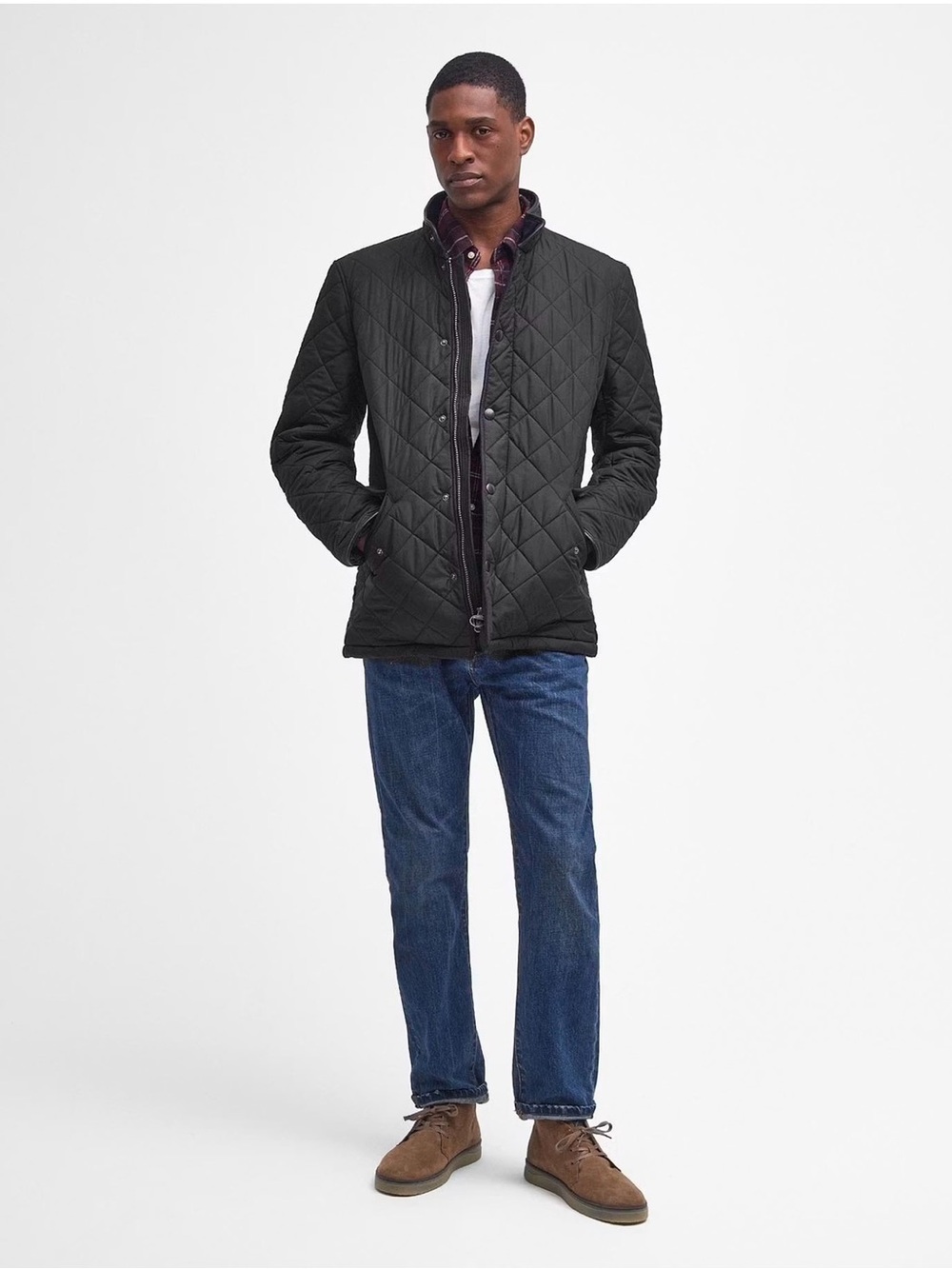 Barbour Black Quilted Powell Jacket Sz. L